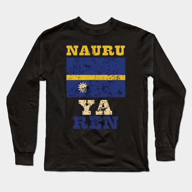 Flag of Nauru Long Sleeve T-Shirt by KewaleeTee